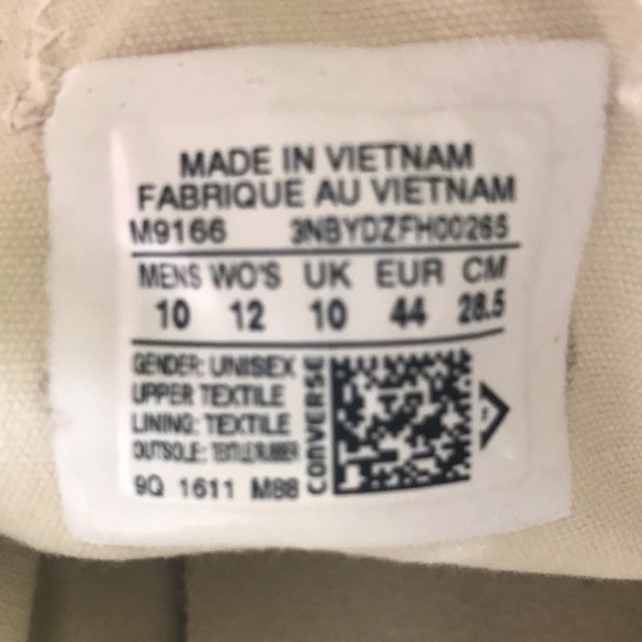 COPY - Converse Chuck Taylor All Stars X9166 Black White Low Sneakers - Size 12… - Picture 10 of 12